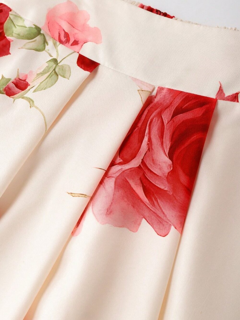 Multicolor Elegant Women's Rose Print maxi Skirt - Picture 5 of 9